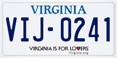 VA license plate VIJ0241