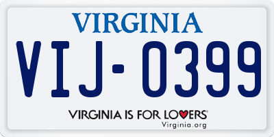 VA license plate VIJ0399