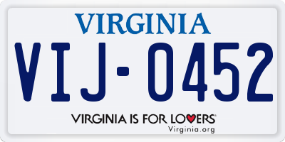 VA license plate VIJ0452