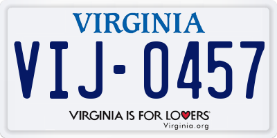 VA license plate VIJ0457