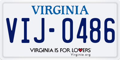 VA license plate VIJ0486