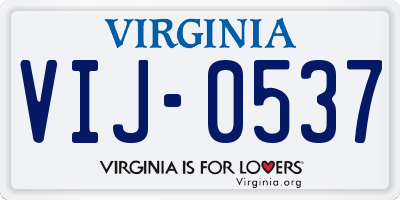VA license plate VIJ0537