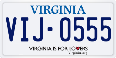 VA license plate VIJ0555