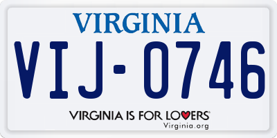 VA license plate VIJ0746