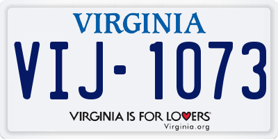 VA license plate VIJ1073