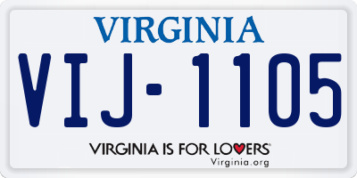 VA license plate VIJ1105