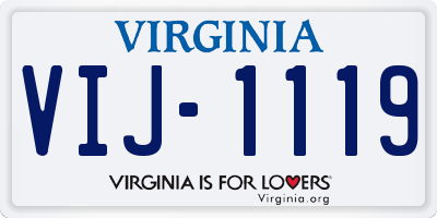 VA license plate VIJ1119