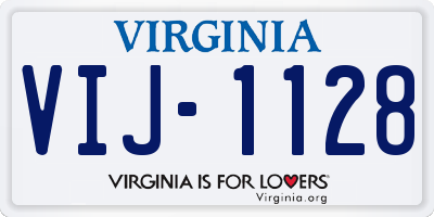 VA license plate VIJ1128
