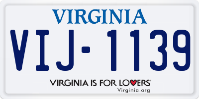 VA license plate VIJ1139