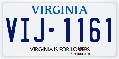VA license plate VIJ1161