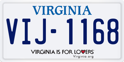 VA license plate VIJ1168