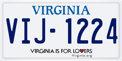 VA license plate VIJ1224