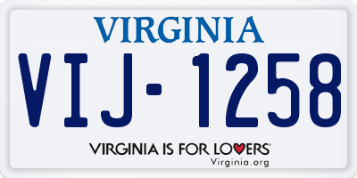 VA license plate VIJ1258