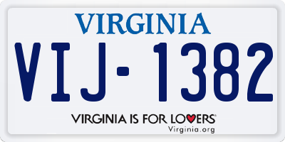 VA license plate VIJ1382