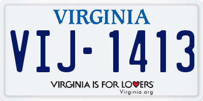 VA license plate VIJ1413