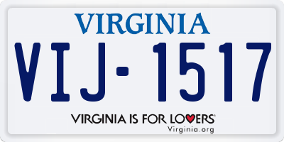 VA license plate VIJ1517