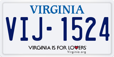 VA license plate VIJ1524