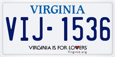 VA license plate VIJ1536