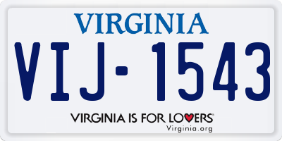 VA license plate VIJ1543