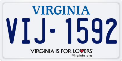 VA license plate VIJ1592