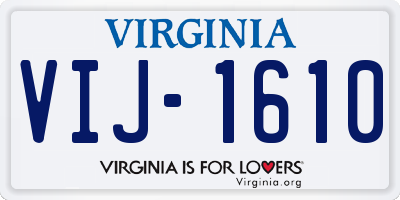 VA license plate VIJ1610