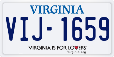 VA license plate VIJ1659