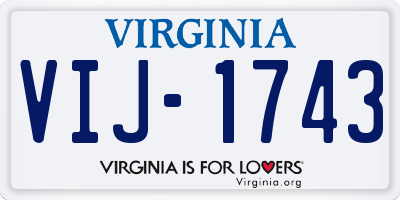 VA license plate VIJ1743