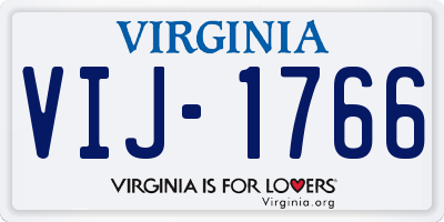 VA license plate VIJ1766