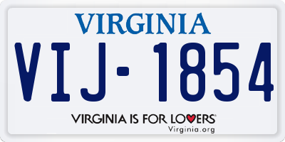 VA license plate VIJ1854
