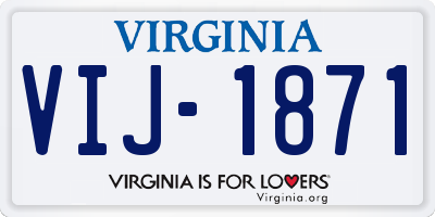 VA license plate VIJ1871