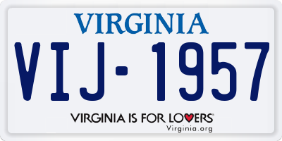 VA license plate VIJ1957