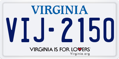 VA license plate VIJ2150