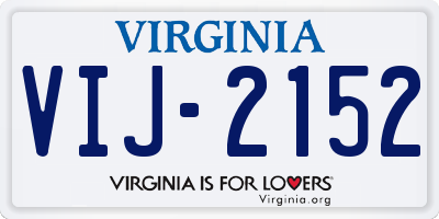 VA license plate VIJ2152
