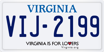VA license plate VIJ2199