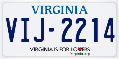 VA license plate VIJ2214