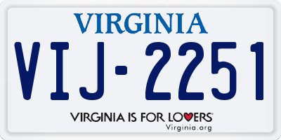 VA license plate VIJ2251