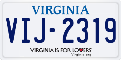 VA license plate VIJ2319