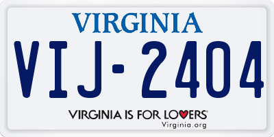 VA license plate VIJ2404