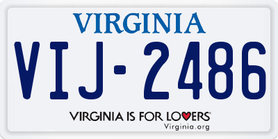 VA license plate VIJ2486