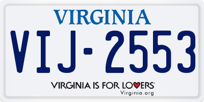 VA license plate VIJ2553