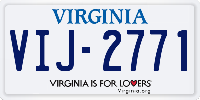 VA license plate VIJ2771