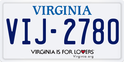 VA license plate VIJ2780