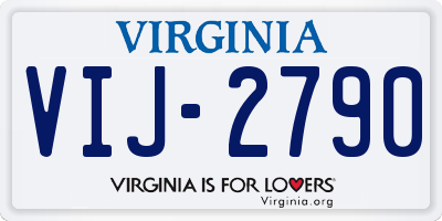 VA license plate VIJ2790
