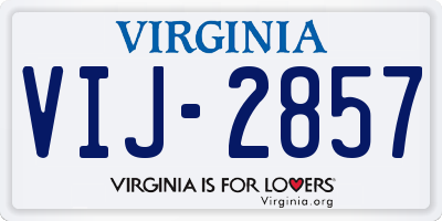 VA license plate VIJ2857