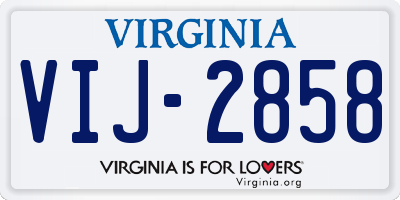 VA license plate VIJ2858