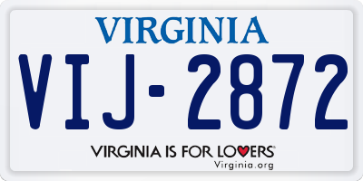 VA license plate VIJ2872