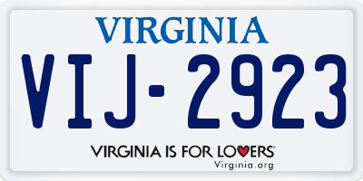 VA license plate VIJ2923