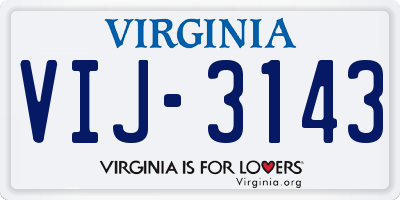 VA license plate VIJ3143