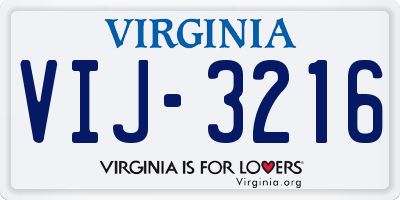 VA license plate VIJ3216