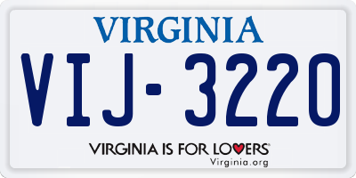 VA license plate VIJ3220